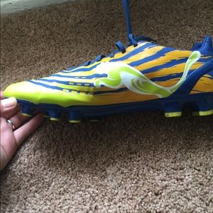 Puma Blue & Green Soccer Sneakers Evo Speed